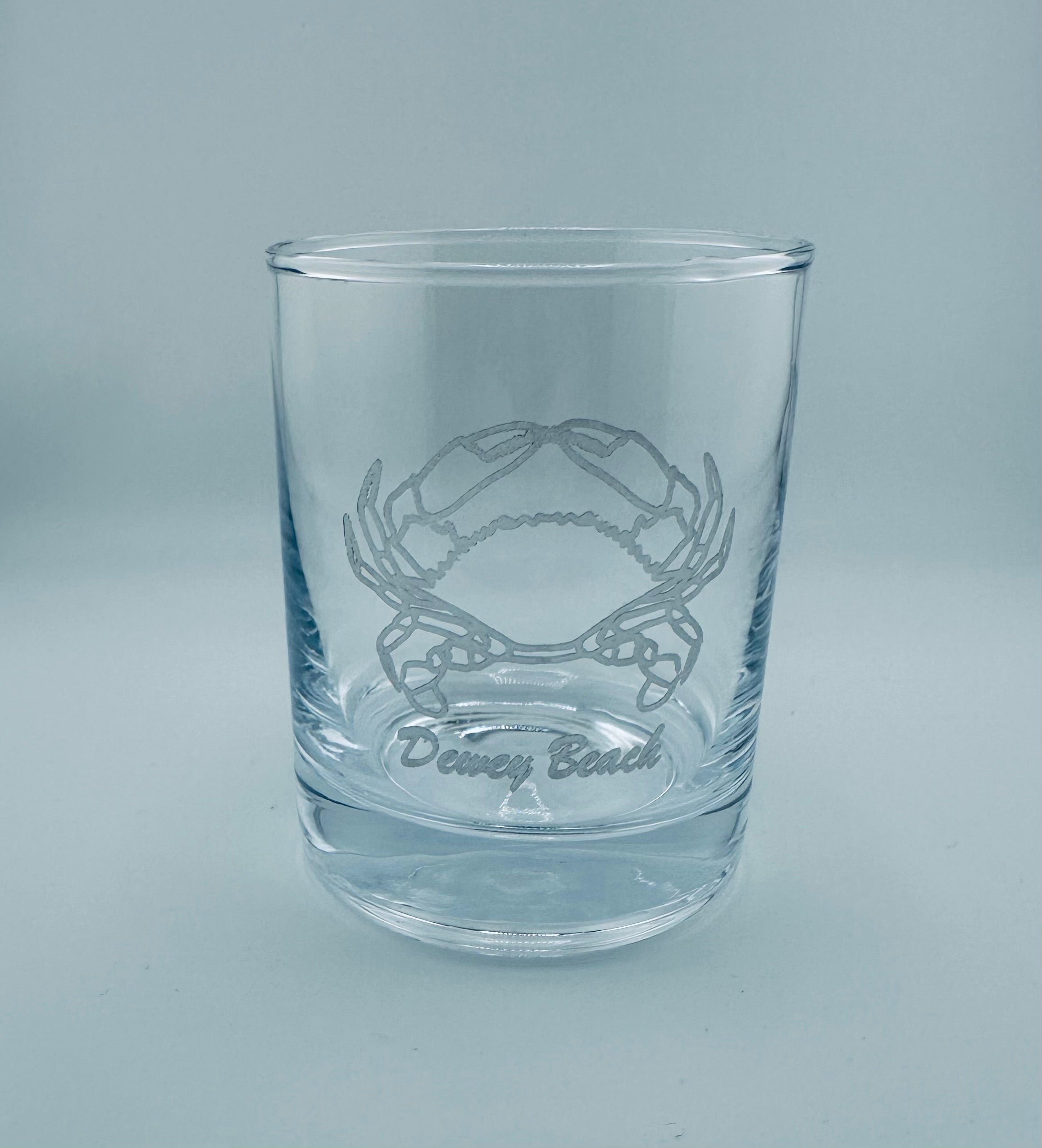 Engraved Blue Crab Rocks Glasses – Dewey Beach (Set of 4)