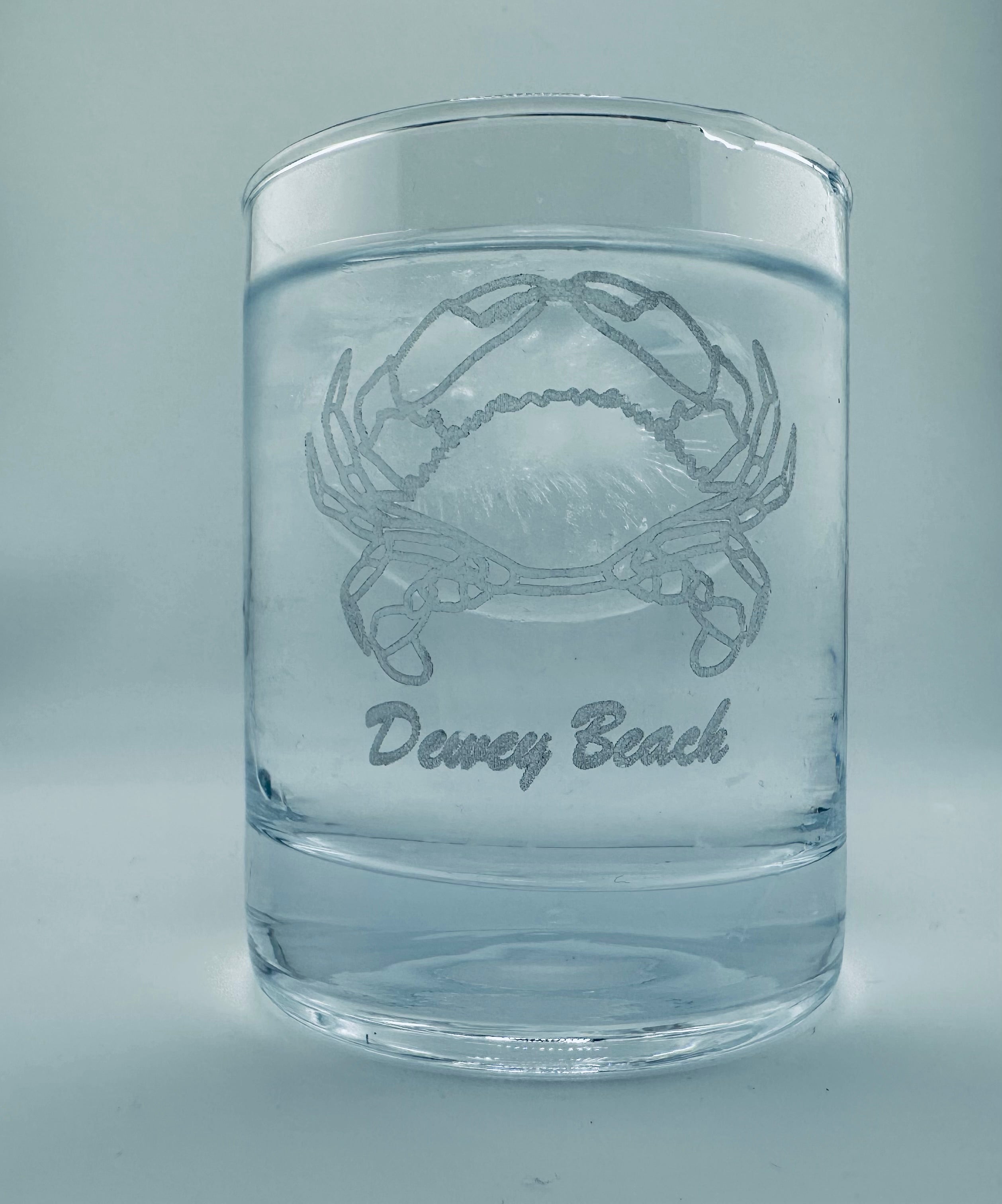 Engraved Blue Crab Rocks Glasses – Dewey Beach (Set of 4)