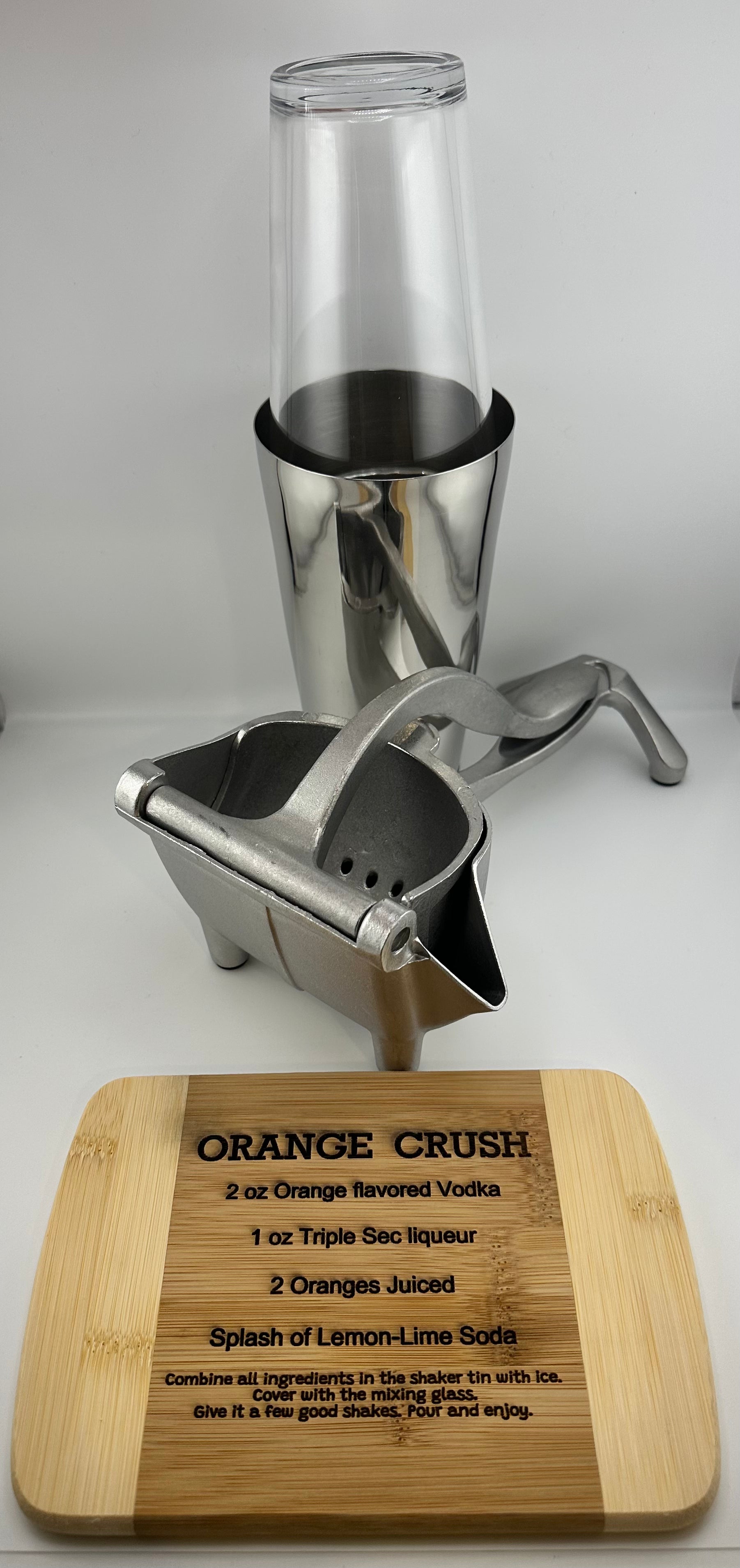 Orange Crush Cocktail Kit – Complete Bar Set with Recipe Cutting Board