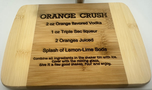 Orange Crush Cocktail Kit – Complete Bar Set with Recipe Cutting Board